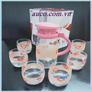 Bộ cốc thuỷ tinh hoa